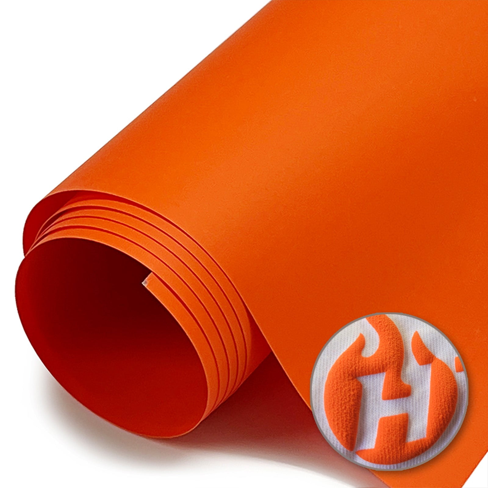 HTV4U Puff Heat Transfer Vinyl (Orange, 20" x 12" Sheet) DIY Craft TV