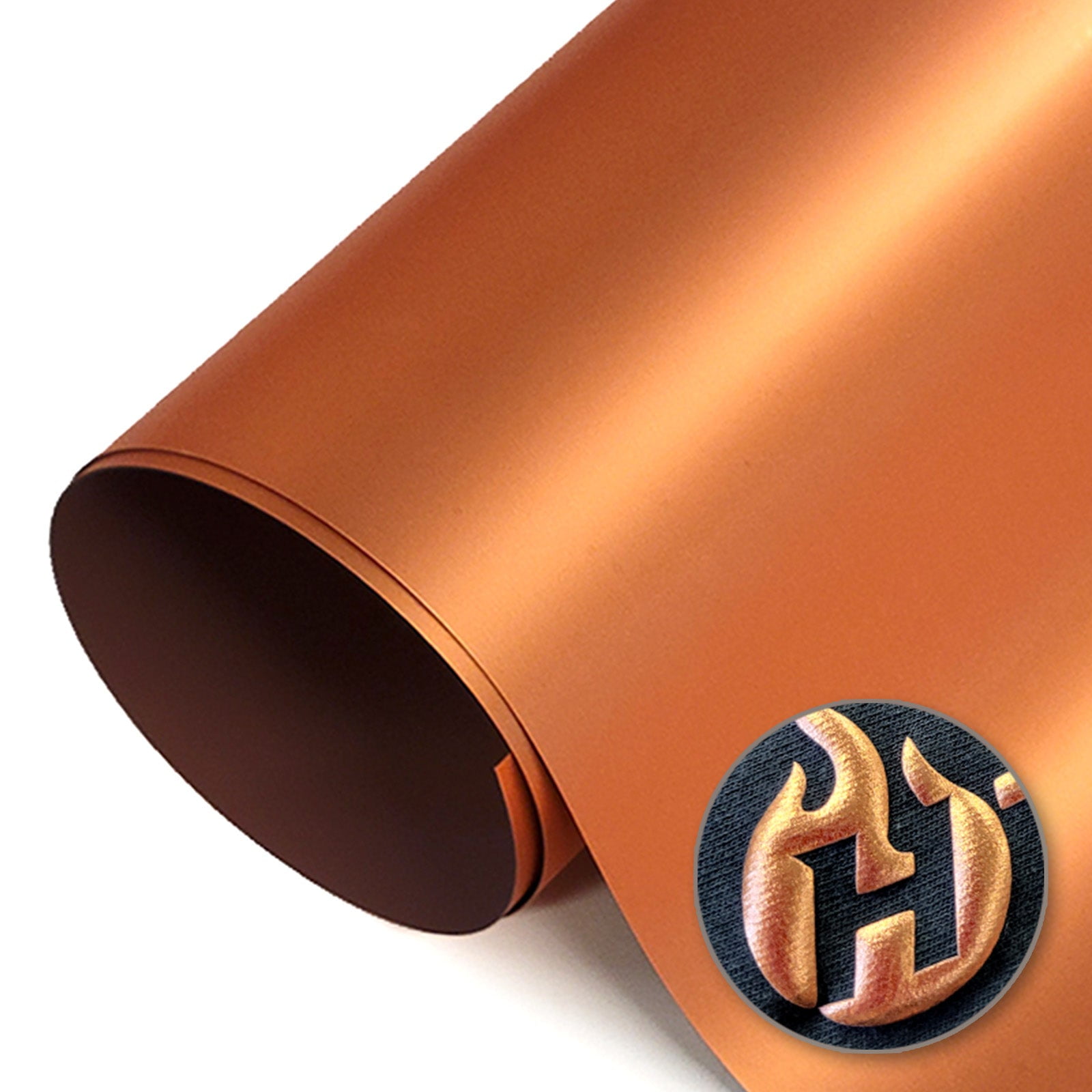 HTV4U Puff Metal Heat Transfer Vinyl Foil Copper, 20" x 25 Yards - 3D Puffy Heat Press Transfer Film, DIY Craft Iron on Vinyl