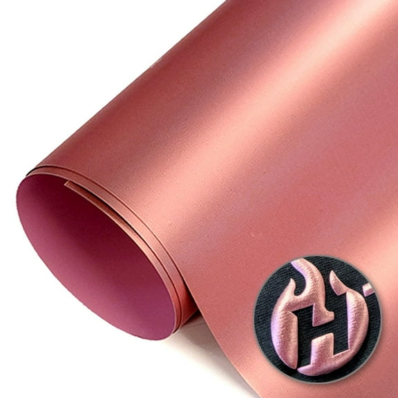 HTV4U Puff Metal Heat Transfer Vinyl Foil Rose Gold, 20" x 1 Yard - 3D Puffy Heat Press Transfer Film, DIY Craft Iron on Vinyl