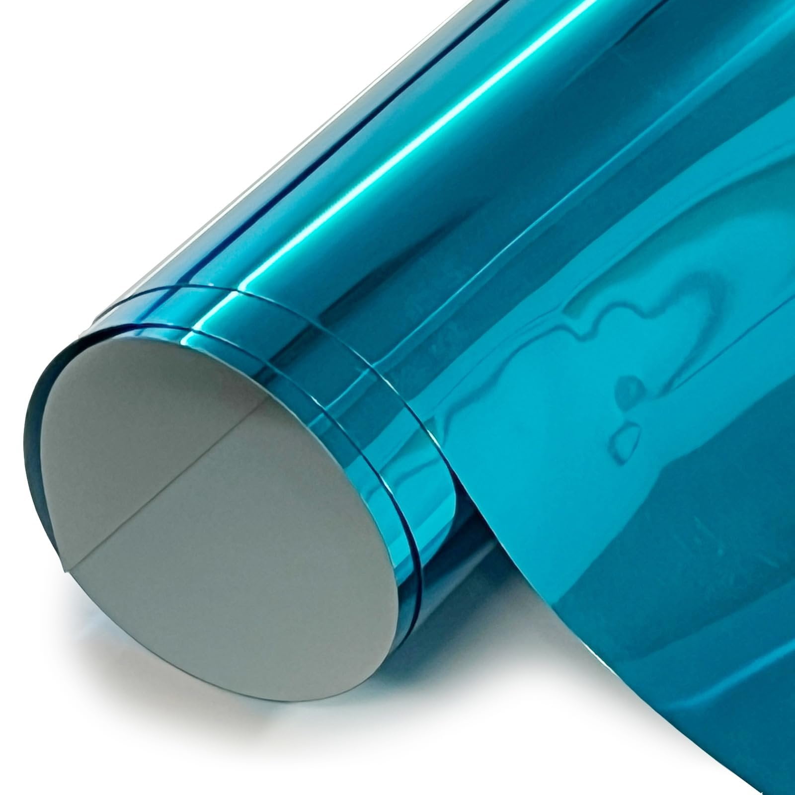 HTV4U Stretchable WeedFoil Heat Transfer Vinyl Aqua, 20" x 1 Yard - Metalic Look Shine Smooth Soft Finish Heat Press Iron on Paper Film for T-Shirts