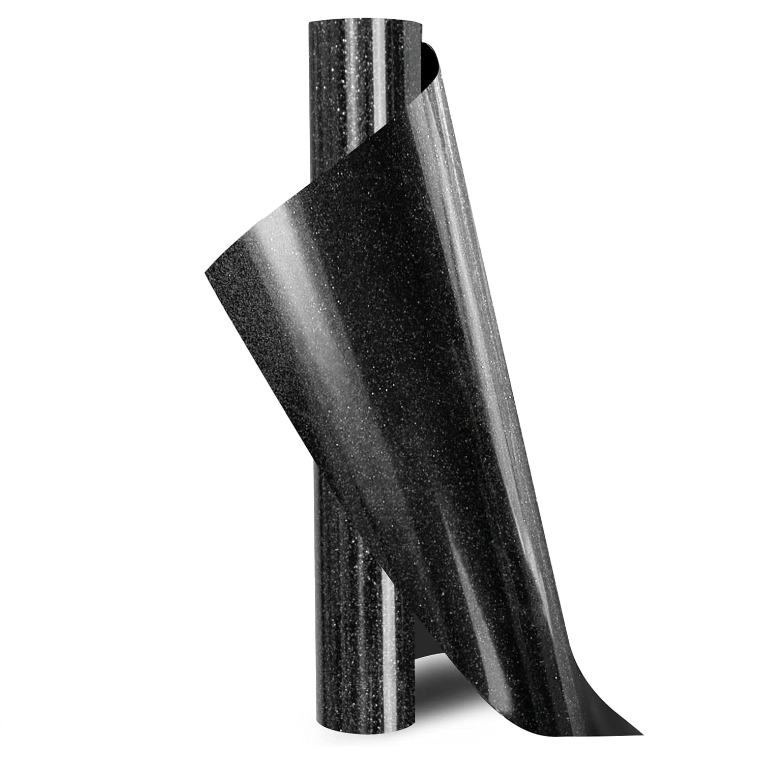 HTVRONT 10" x 5FT Glitter Black(Outside sparkle) Vinyl Iron on for