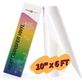 thumbnail image 1 of HTVRONT 10" x 6 FT Rainbow White Glitter Heat Transfer Vinyl Glitter HTV for T-Shirts, Clothing and Textiles, Easy Transfers, 1 of 14