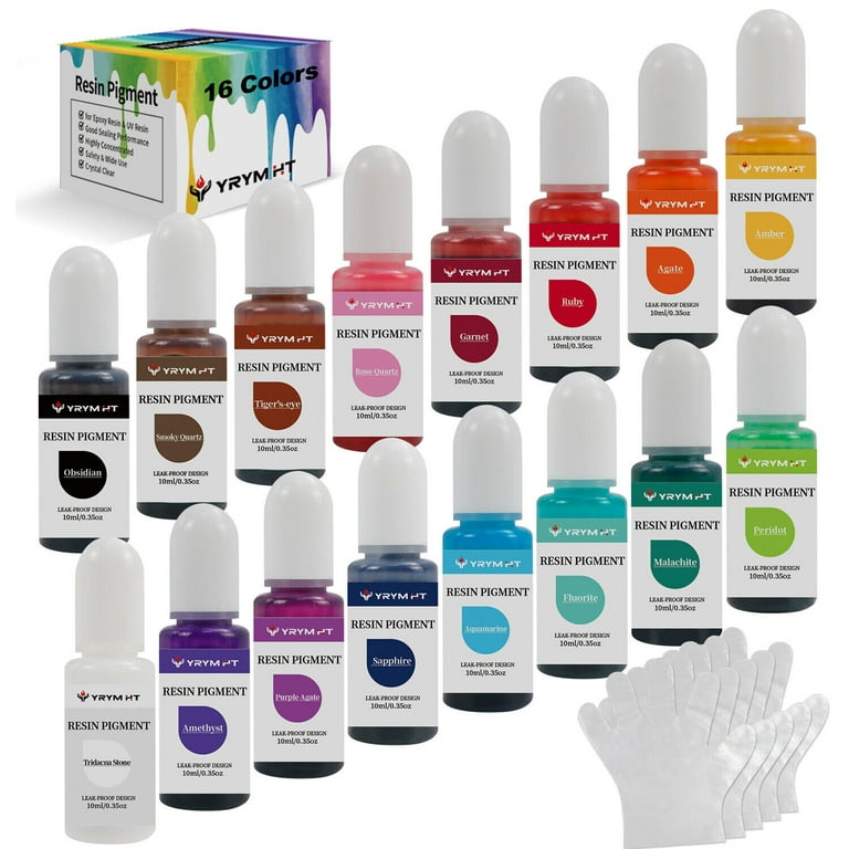HTVRONT 10ml Epoxy Resin Pigment 16/20/24 Colors Transparent Epoxy Resin Dye  Non-Toxic 
