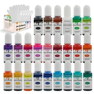 HESITONE 24 Colors Epoxy Pigment Translucent Liquid Resin Colorant Each  0.35oz Epoxy Resin for Resin Jewelry DIY Crafts 