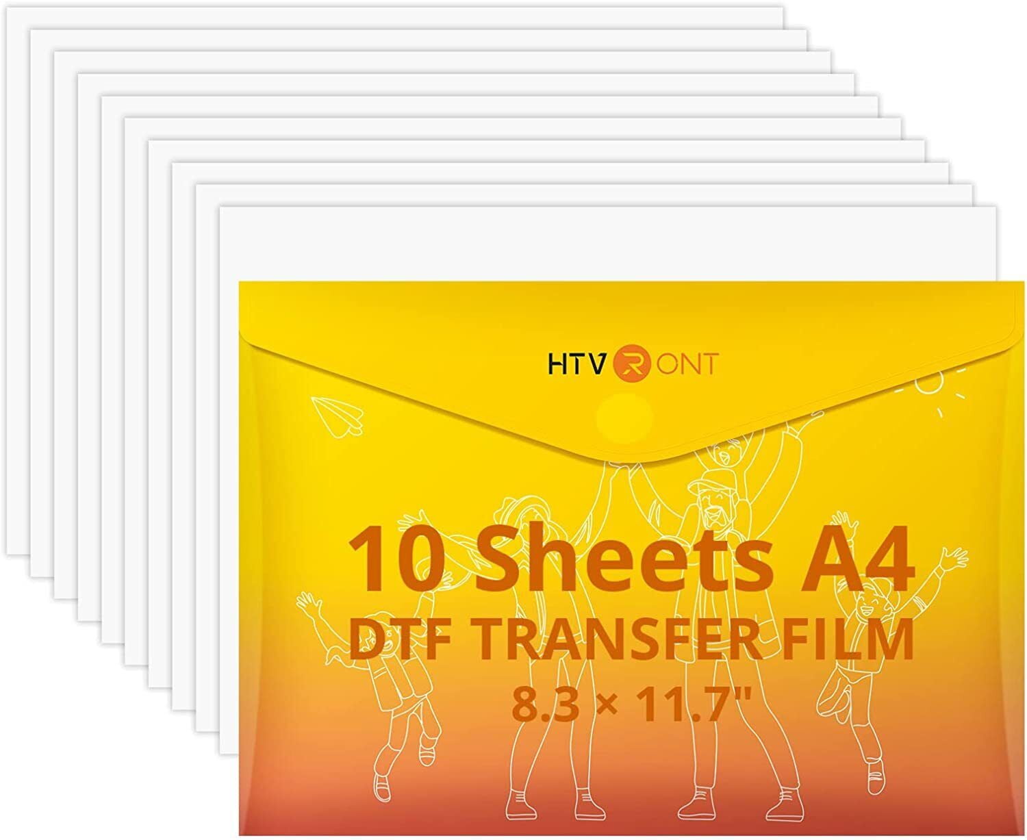 HTVRONT 10pc A3(11.7" x 8.3") DTF Transfer Film for Sublimation Paper