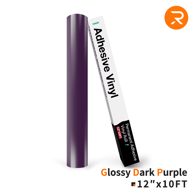 HTVRONT 12 x 10FT Glossy Dark Purple Permanent Adhesive Vinyl for  Decoration, Sticker, Craft Cutter, Car Decal