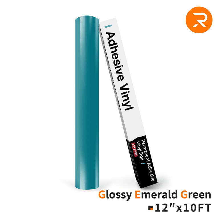 HTVRONT 12 x 10FT Glossy Emerald Green Permanent Adhesive Vinyl for  Decoration, Sticker, Craft Cutter, Car Decal