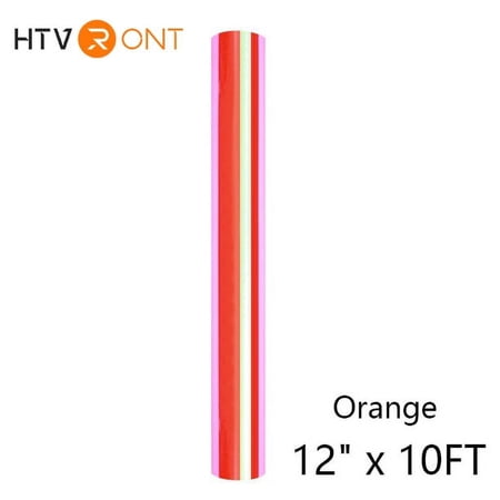 HTVRONT 12" x 10FT Holographic Orange Permanent Adhesive Vinyl for Decoration, Sticker, Craft Cutter, Car Decal