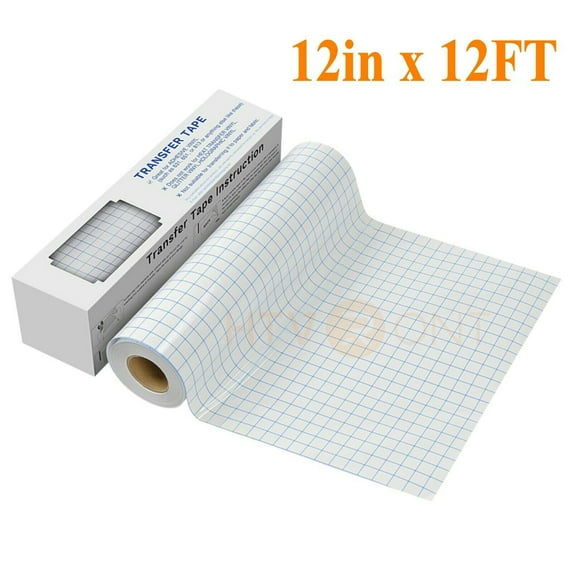 HTVRONT 12" x 12 Feet Transfer Tape for Vinyl with Blue Alignment Grid Transfer paper Perfect for Self Adhesive Vinyl for Signs Stickers Decals Walls Doors & Windows