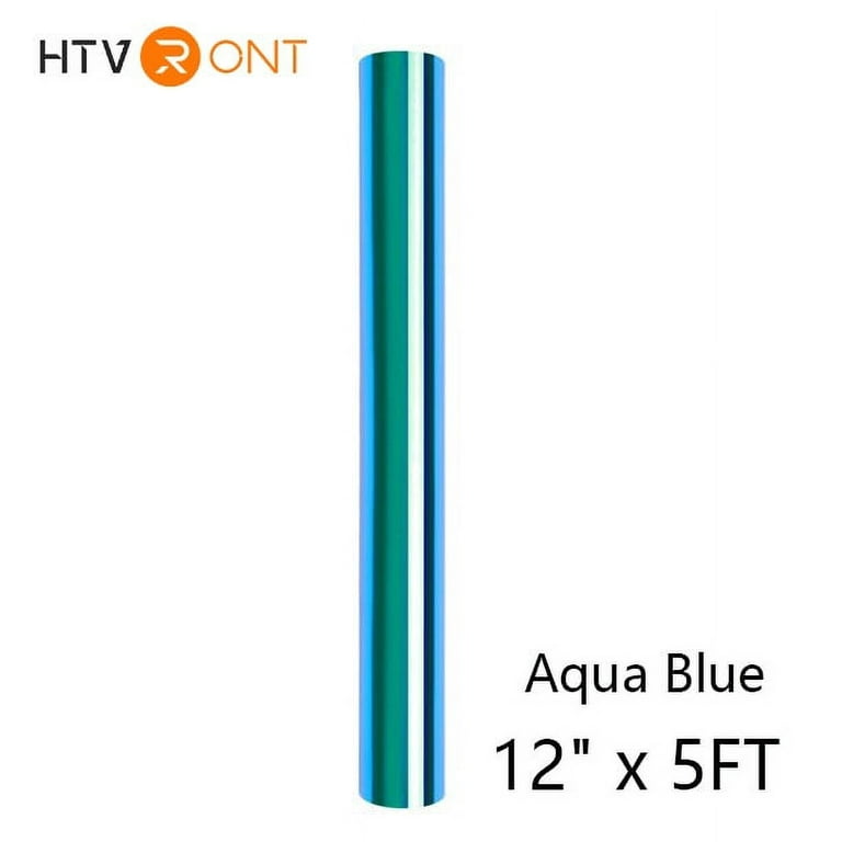 HTVRONT 12 x 152 Holographic Aqua Blue Permanent Adhesive Vinyl