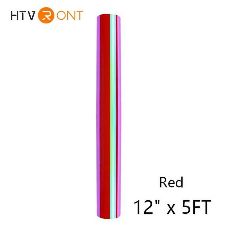 HTVRONT 12 x 152 Holographic Red Permanent Adhesive Vinyl for
