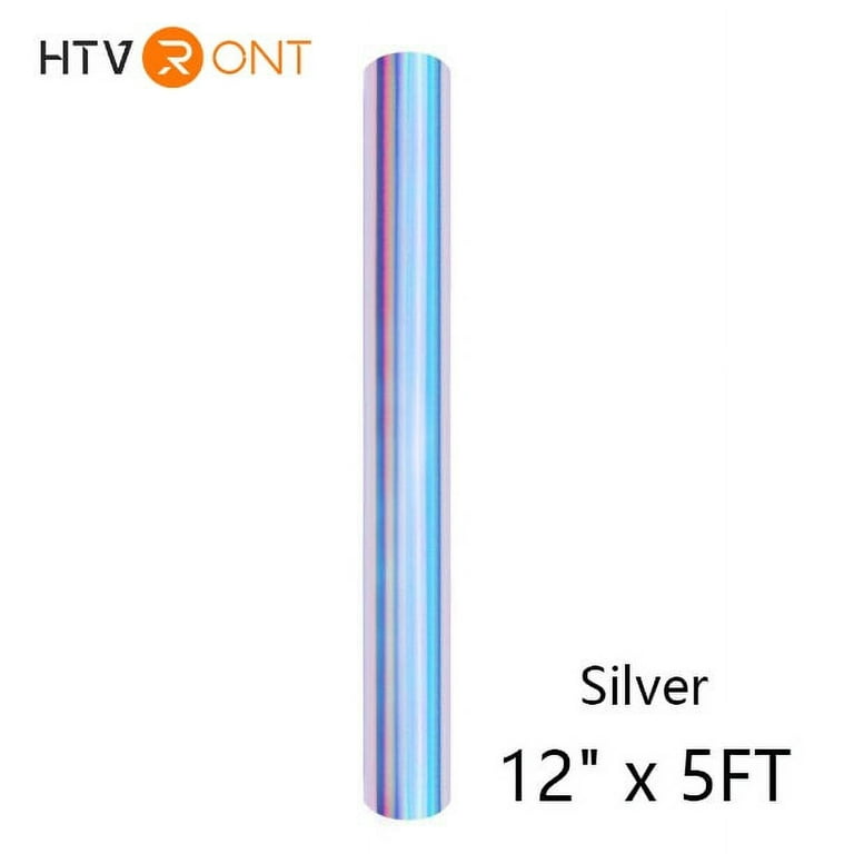 HTVRONT 12 x 152 Holographic Silver Permanent Adhesive Vinyl for  Decoration, Sticker, Craft Cutter, Car Decal 