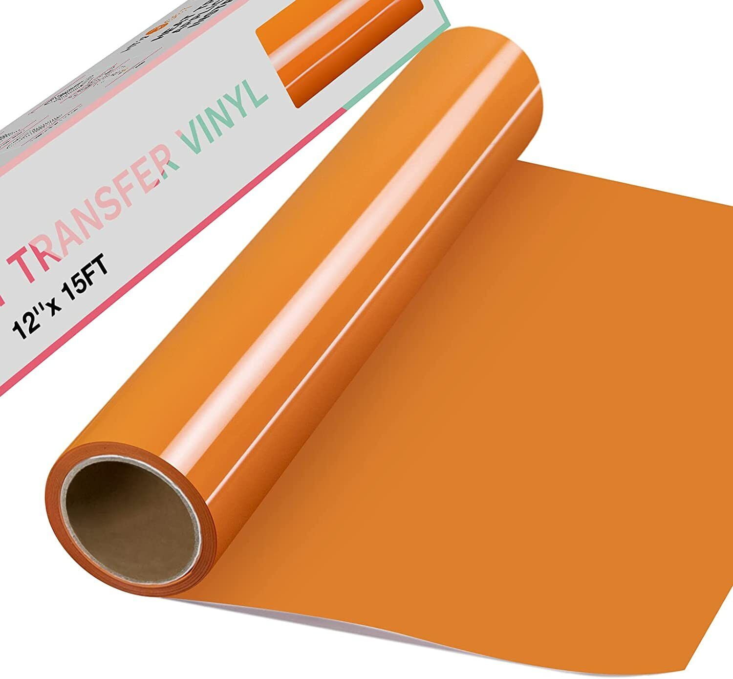 HTVRONT 12 inch x 15ft Heat Transfer Vinyl Orange HTV Roll Iron on T-Shirts, Clothing and Textiles for Cricut, Size: 12 x 15ft