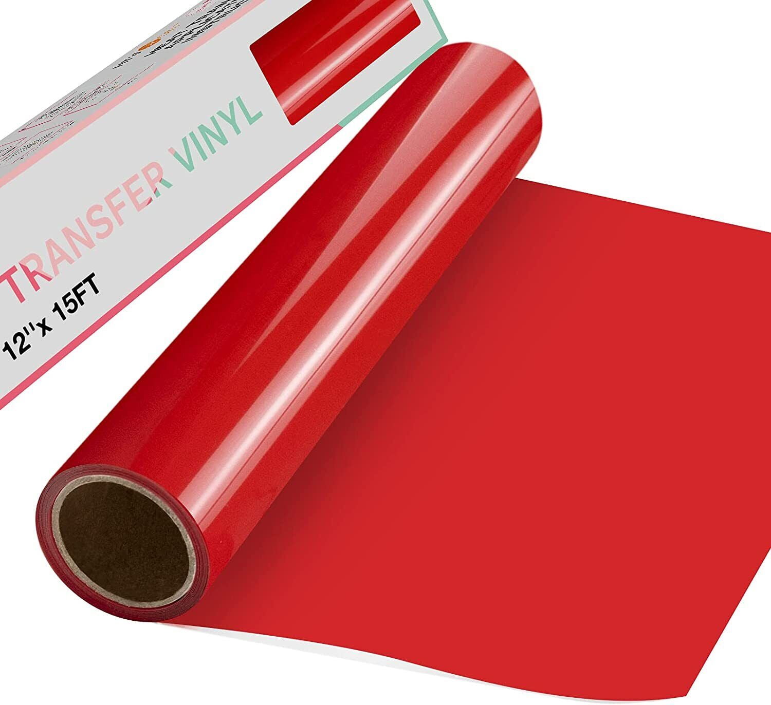  HTVRONT Heat Transfer Vinyl Red HTV Rolls - 12 X 15ft Red  Iron On Vinyl For Cricut & Silhouette Cameo