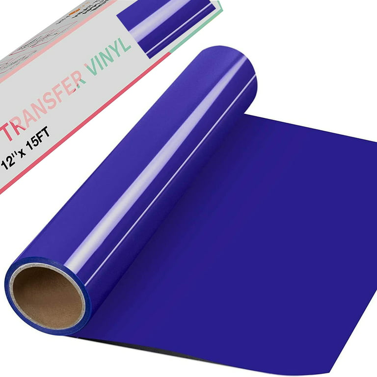 HTVRONT 12 x 15FT Heat Transfer Vinyl Royal Blue HTV Roll Iron on  T-Shirts, Clothing and Textiles for Cricut