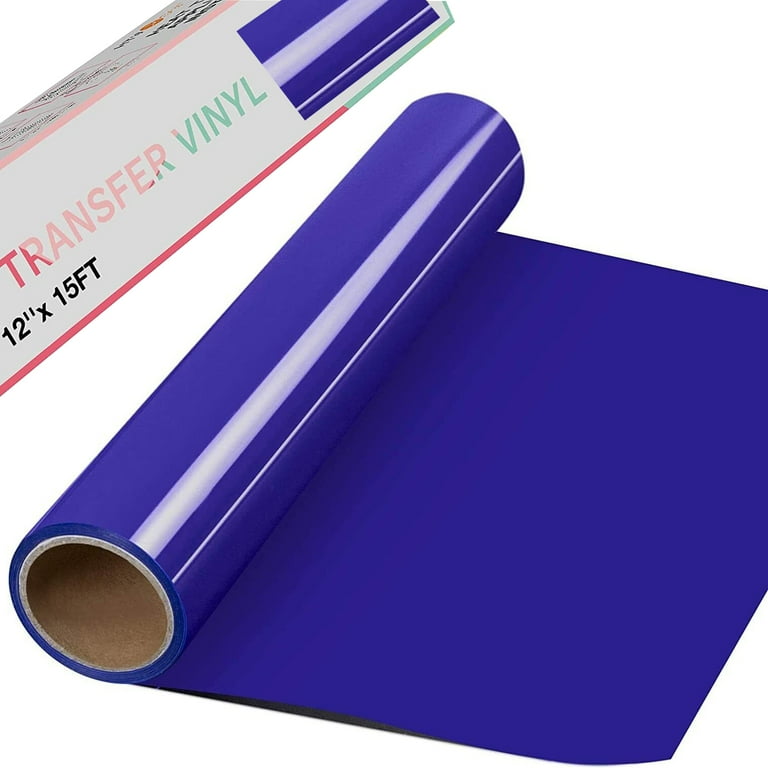 HTVRONT 12 x 15FT Heat Transfer Vinyl Royal Blue HTV Roll Iron on  T-Shirts, Clothing and Textiles for Cricut 