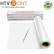 HTVRONT 12" x 15FT Heat Transfer Vinyl White HTV Roll Iron on T-Shirts, Clothing and Textiles for HTVRONT