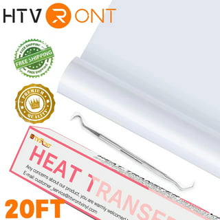 HTVRONT 12 x 25FT White HTV Vinyl Iron on Heat Transfer Vinyl for Cricut &  All Cutter Machine