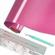 HTVRONT 12" x 25FT Pink HTV Vinyl Iron on Heat Transfer Vinyl for Cricut & All Cutter Machine