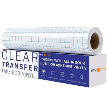 HTVRONT 12" x 30 Feet Transfer Tape for Vinyl with Blue Alignment Grid Transfer paper Perfect for Self Adhesive Vinyl for Signs Stickers Decals Walls Doors & Windows