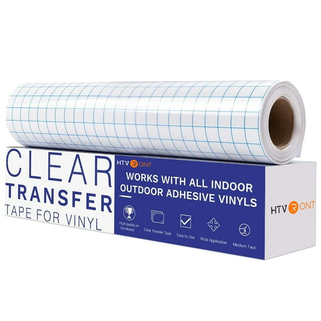 HTVRONT 12" x 30 Feet Transfer Tape for Vinyl with Blue Alignment Grid