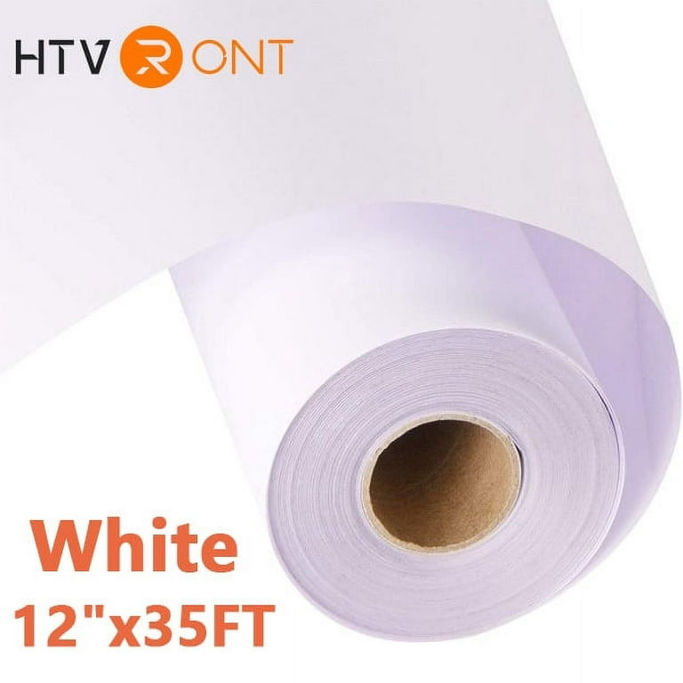 HTVRONT 12 x 35 FT Matte White Permanent Vinyl, Adhesive Vinyl