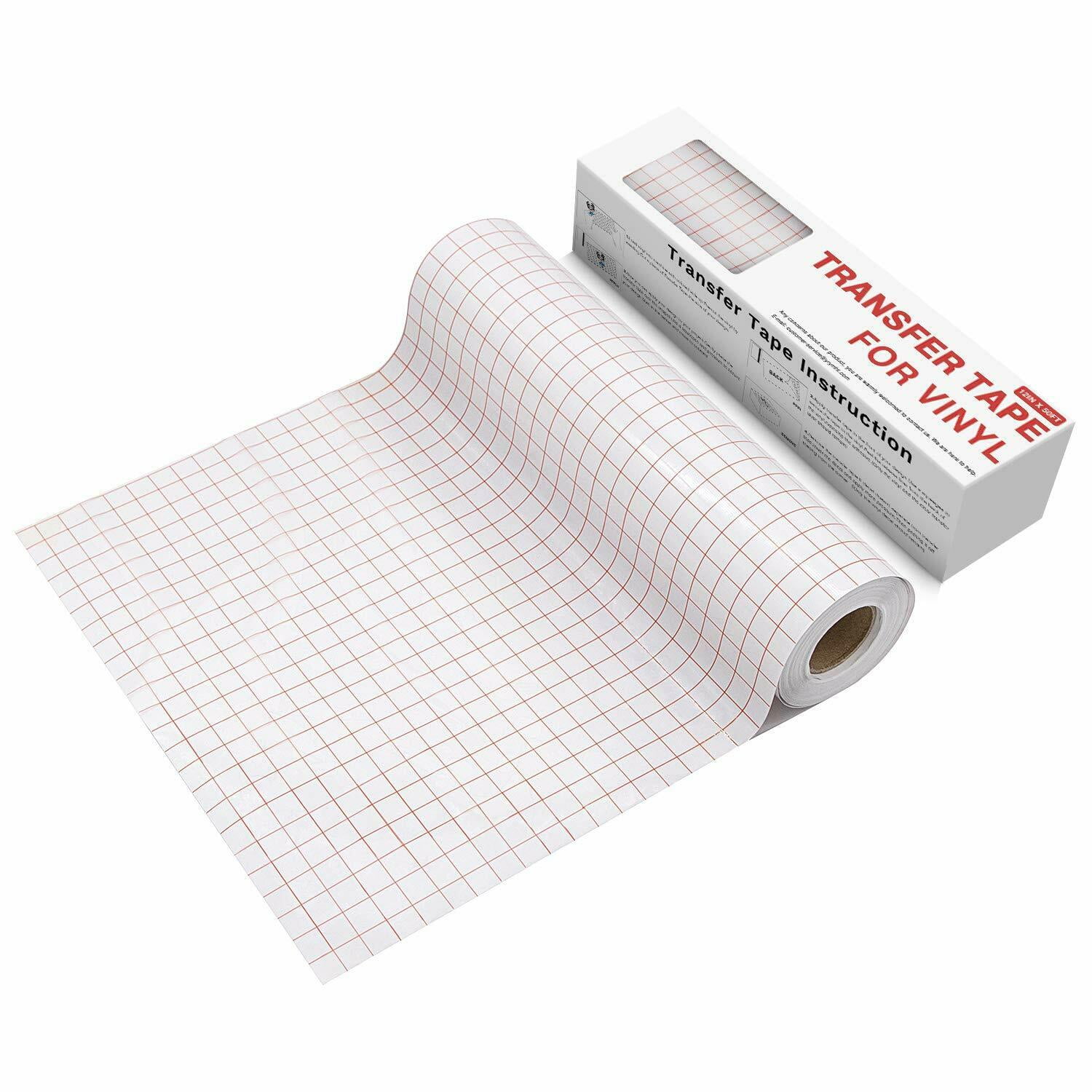 Transfer Tape for Vinyl -w/Red Alignment Grid Clear Transfer Paper for  Adhesive