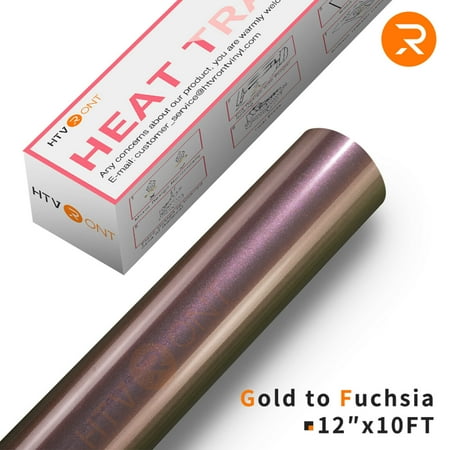 HTVRONT 12" x 5FT Gold to Fuchsia Chameleon Heat Transfer Vinyl Gradient Change Color Iron On Vinyl