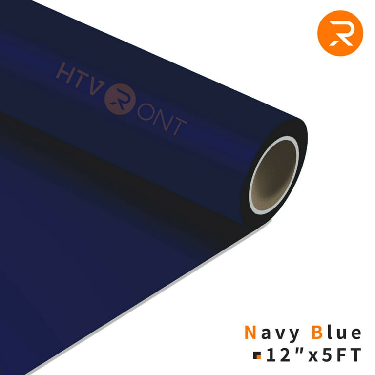 HTVRONT 12 x 5FT Heat Transfer Vinyl Navy Blue HTV Rolls for T