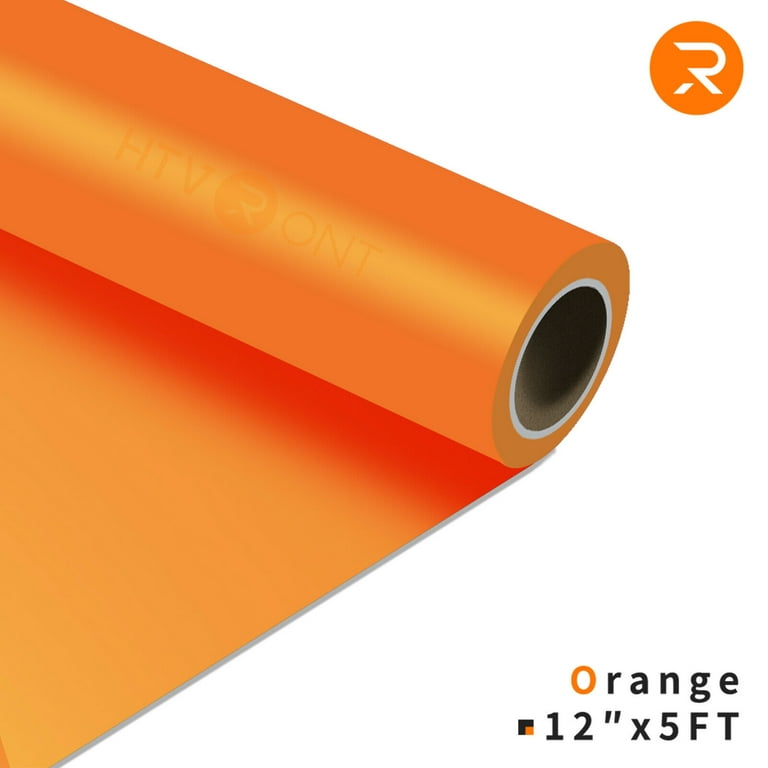 HTVRONT 12 x 5FT Heat Transfer Vinyl Orange Red HTV Rolls for T-Shirts,  Clothing and Textiles, Easy Transfers