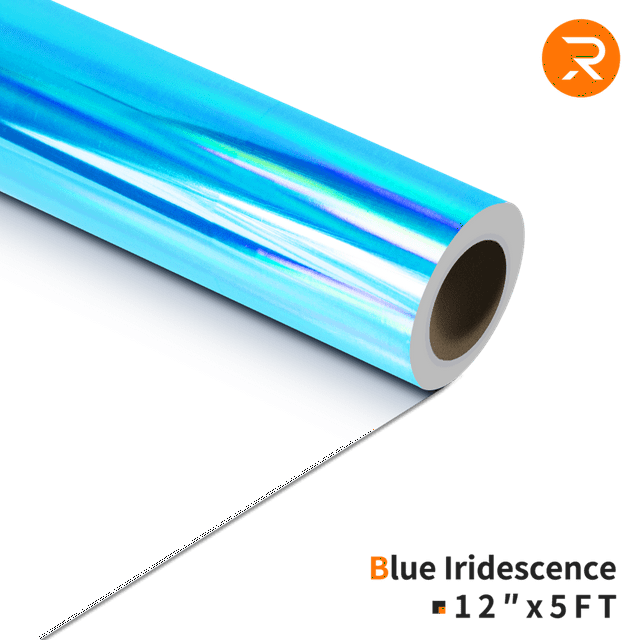 HTVRONT 12" x 5FT Holographic Symphony Blue Heat Transfer Vinyl Iron on HTV Vinyl for Cricut T