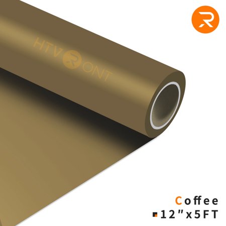 HTVRONT 12" x 5ft Heat Transfer Vinyl Coffee HTV Rolls for T-Shirts, Clothing and Textiles, Easy Transfers