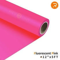HTVRONT 12" x 5ft Heat Transfer Vinyl Roll, Fluorescent Pink Craft Vinyl