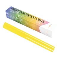 HTVRONT 12" x 6FT Yellow HTV Vinyl 3D Puff Heat Transfer Vinyl With Telefon Sheet For Silhouette