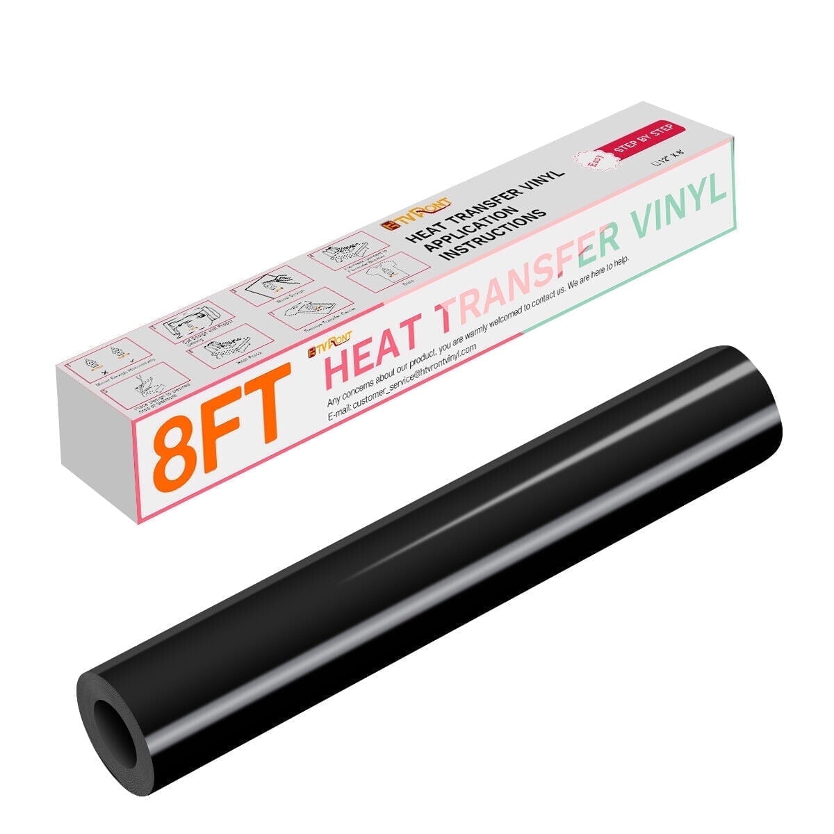 Black Heat Transfer Vinyl Roll – 12x45 Ft Iron On Vinyl For T-Shirts, Easy To Cut & Weed