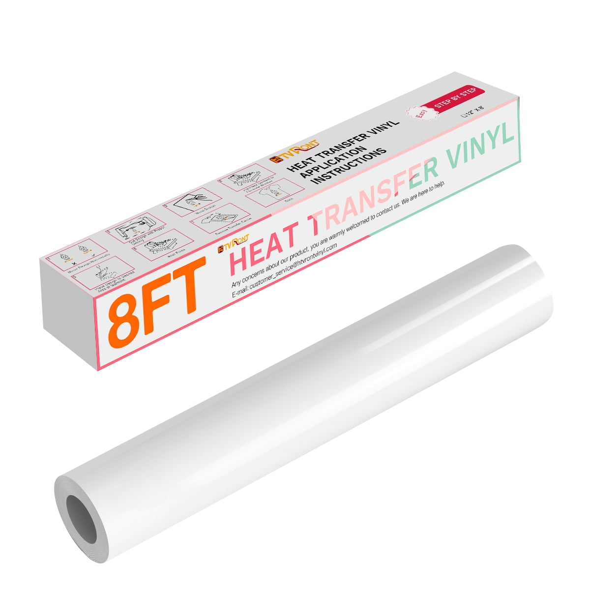 HTVRONT White Heat Transfer Vinyl Rolls - 2 Rolls 12 x 20ft White Iron on  Vinyl for Shirts, White HTV for All Cutter Machine - Easy to Cut & Weed for