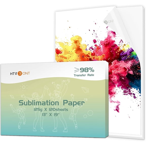 HTVRONT 120 Sheets 120gsm Sublimation Paper 13"x 19" Compatible with Epson Inkjet Printer