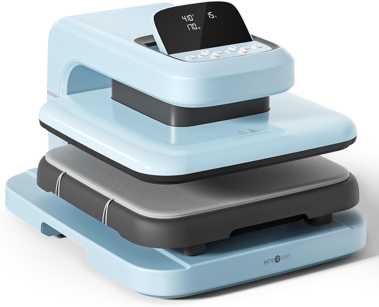 HTVRONT 15"x15" Automatic heat press Machine 2 , Professional Heat Press for Transfer Vinyl & Sublimation Project(Blue)
