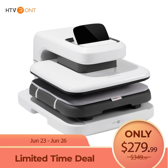 HTVRONT 15"x15" Automatic heat press Machine 2 , Professional Heat Press for Transfer Vinyl & Sublimation Project(White)