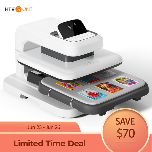 HTVRONT 15"x15" Automatic heat press Machine 2 , Professional Heat Press for Transfer Vinyl & Sublimation Project(White)