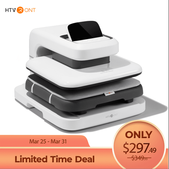 HTVRONT 15"x15" Automatic heat press Machine 2 , Professional Heat Press for Transfer Vinyl & Sublimation Project(White)