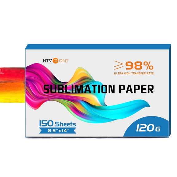 HTVRONT 150 Sheets 120gsm Sublimation Paper 8.5"x 14" Compatible with Epson Inkjet Printer