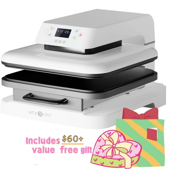 HTVRONT 1500W 15"x15" Automatic Heat Press Machine Bundle with Gift for Sublimation Printer Transfer HTV Vinyl