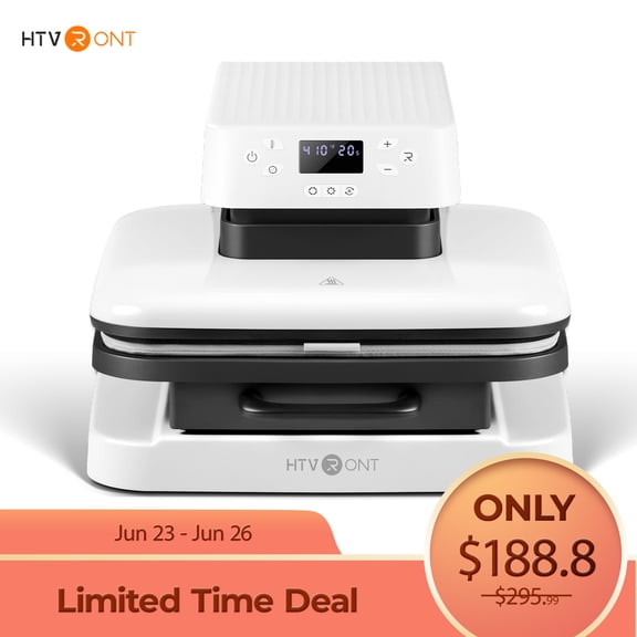 HTVRONT 1500W 15"x15" White Automatic Heat Press Machine for Transfer Vinyl & Sublimation Project