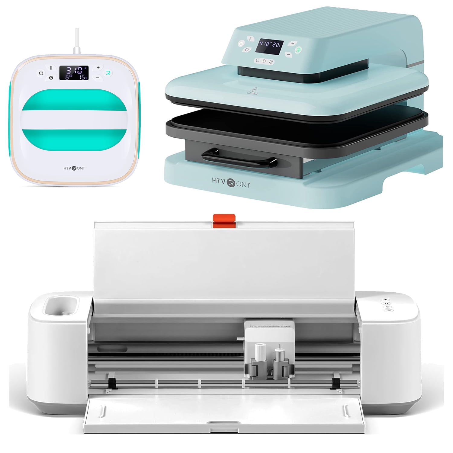 HTVRONT 15X15in Auto Heat Press Machine+10X10in Heat Press Machine+Vinyl Cutting Machine
