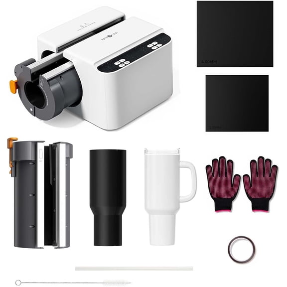 HTVRONT 2 in 1 A200 Auto Tumbler Heat Press Pro Kit - Full Cup Transfer Tumbler Press with Attachment, for 15-40oz Tumblers,White