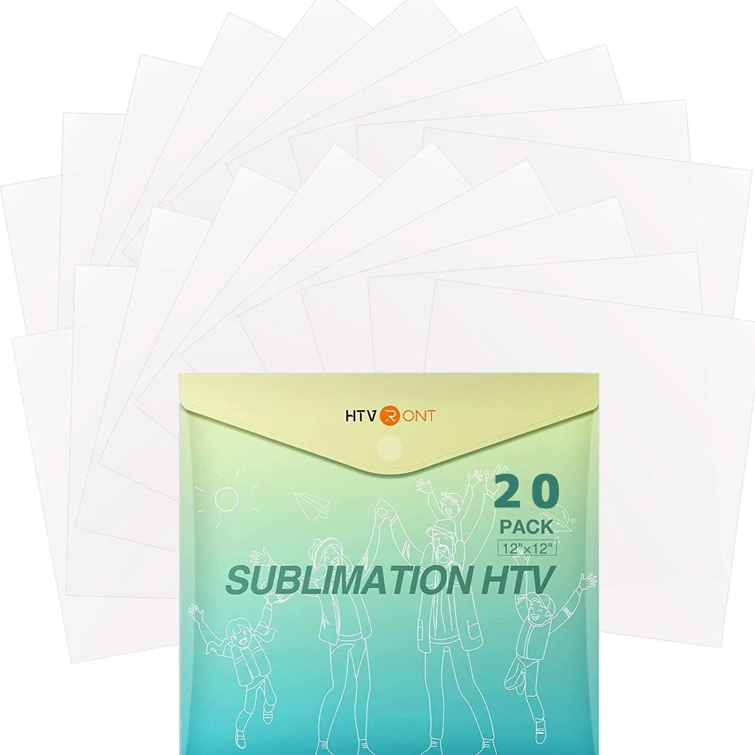HTVRONT Clear HTV Vinyl for Sublimation - 5 Pack 12 x 10 Glossy Sublimation  Vinyl Heat Transfer for Light-Colored Cotton Fabric - Long Lasting Bright  Colors and Non-Fading Sublimation HTV