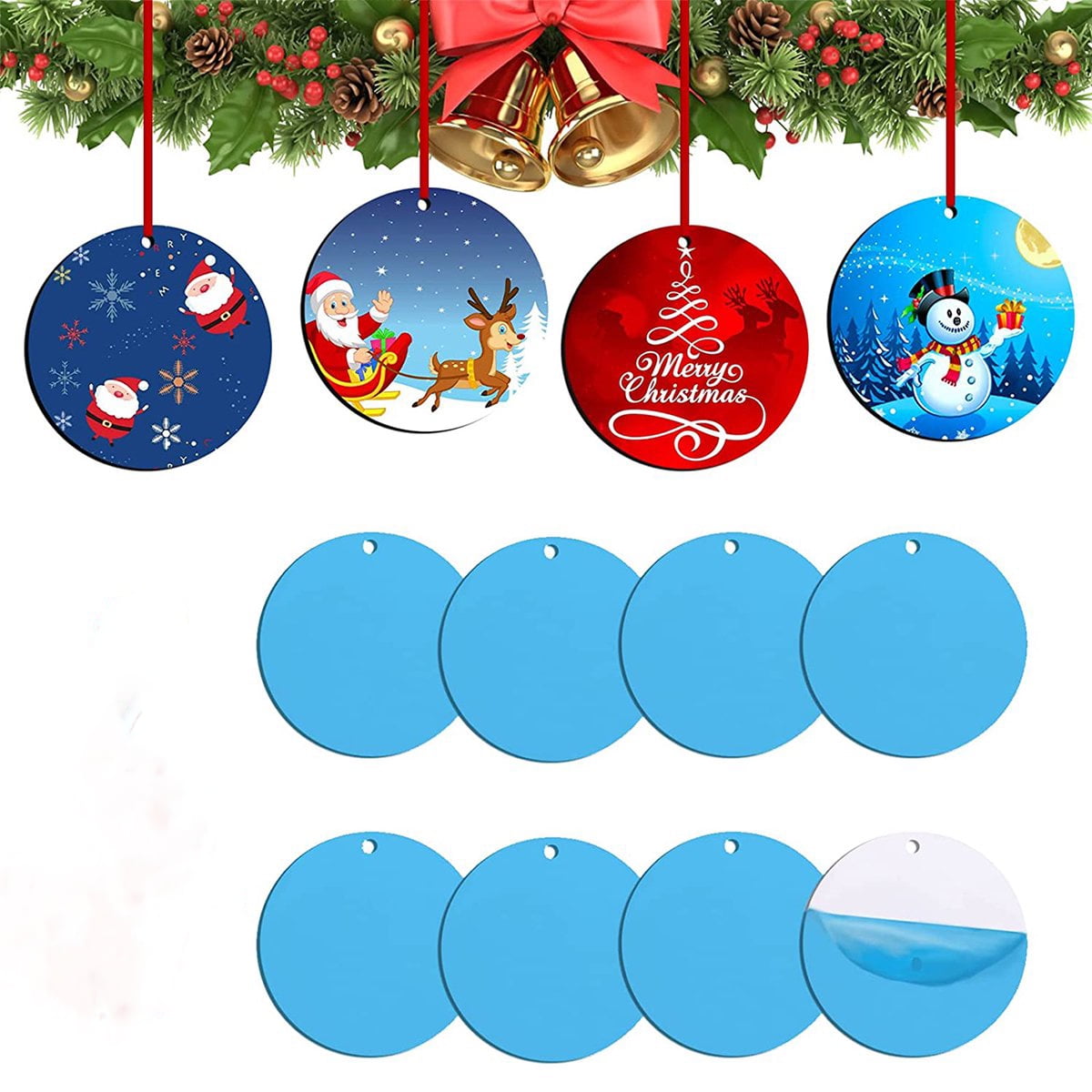 35 Pieces Sublimation Ornament Blanks Round Blank Sublimation