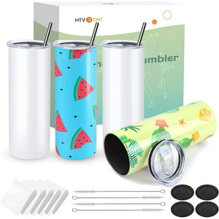 Draheri 24 Pack Sublimation Tumblers Bulk 20 oz Skinny Straight, Sublimation Blanks Double Wall Stainless Steel Skinny Tumbler with Lid