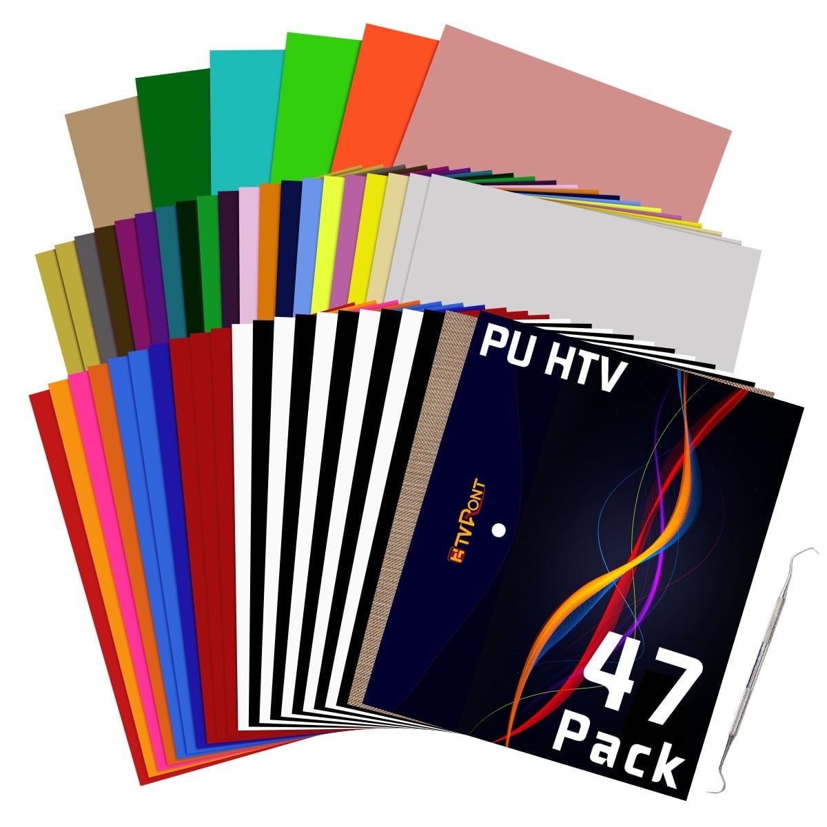 HTVRONT 47 Sheets 12" X 10" HTV Heat Transfer Vinyl Bundles Iron On For ...